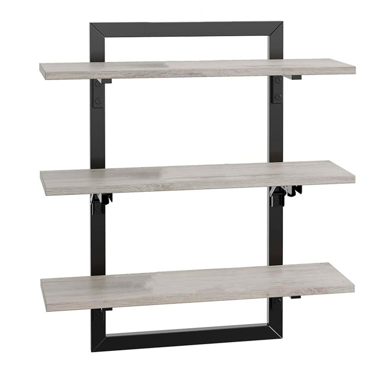 Wall Mounted Wooden Storage Shelf Display Stand Foldable Design Strong Load-Bearing Smooth Edge Easy Assembly Floating